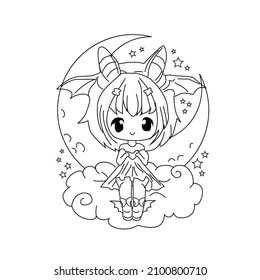 Cute Creepy Kawaii Coloring Page