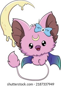 cute creepy kawaii pastel goth bat 
