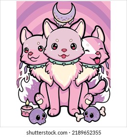 cute creepy kawaii pastel goth Cat 