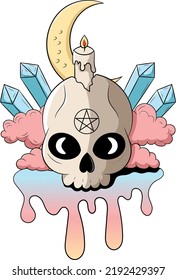 Cute Creepy Kawaii Pastel Goth Skull