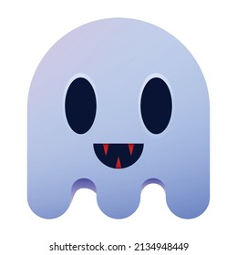 Cute Creepy Little Ghost Red Teeth Stock Vector (Royalty Free ...