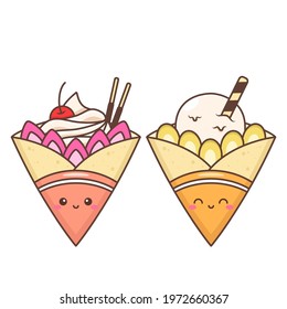 cute crepes with various topping