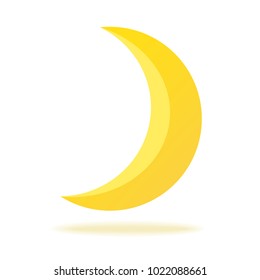 Cute crescent isolated on white background. Half moon. Vector illustration in flat style. Weather symbol 
