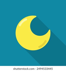 Cute crescent moon icon. Vector illustration in kawaii cartoon style.