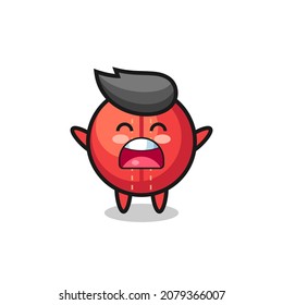 cute cricket ball mascot with a yawn expression , cute style design for t shirt, sticker, logo element