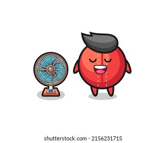cute cricket ball is standing in front of the fan , cute design