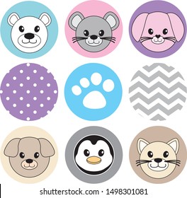 Cute Critters Chevron and Dot Seamless