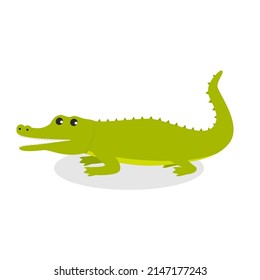 Cute crocodile. Animal of Africa. Vector illustration in a flat style. Eps 10