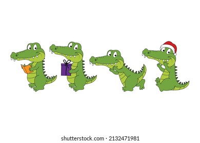 cute crocodile animal cartoon graphic