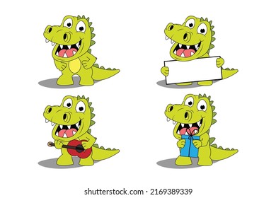 cute crocodile animal cartoon graphic