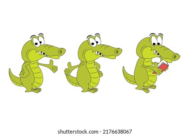 cute crocodile animal cartoon graphic