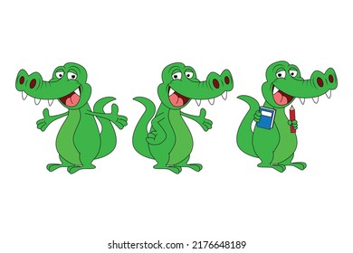cute crocodile animal cartoon graphic
