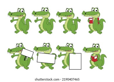 cute crocodile animal cartoon graphic