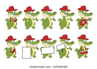 cute crocodile animal cartoon graphic