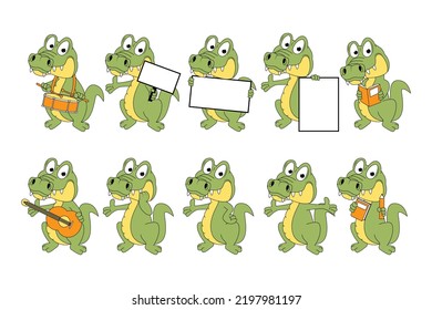 cute crocodile animal cartoon graphic