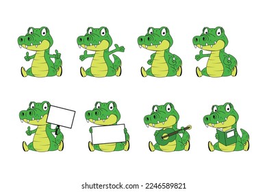 cute crocodile animal cartoon graphic