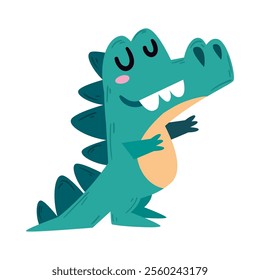 cute crocodile animal cartoon isolated