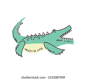 cute crocodile animal icon isolated