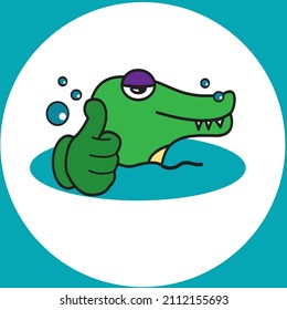 cute crocodile animal mascot. Indonesia, salatiga city 25 january 2022.