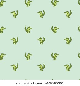 Cute crocodile animals seamless pattern background