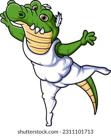 Cute Crocodile ballet dancer Cartoon character of illustration