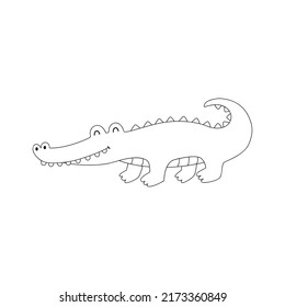 A cute crocodile in black and white colouring
