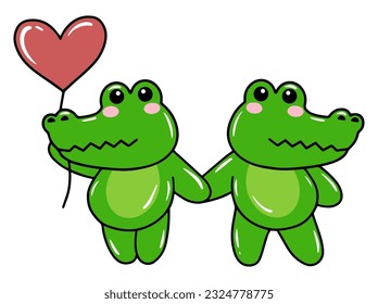 Cute Crocodile Cartoon Drawing Illustration