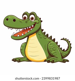  A Cute Crocodile Cartoon Illustration