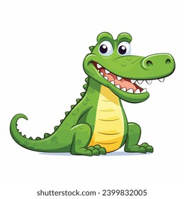  A Cute Crocodile Cartoon Illustration