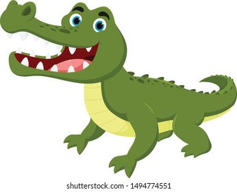 Cute crocodile cartoon , isolated on white background