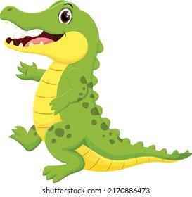 Cute crocodile cartoon , isolated on white background