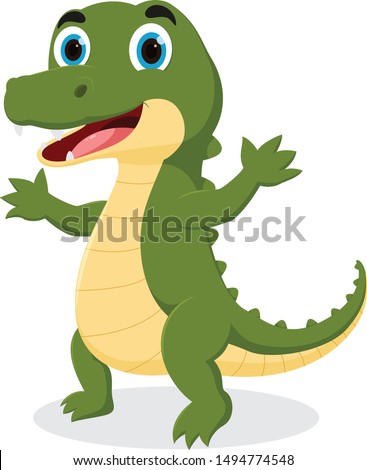 Cute crocodile cartoon , isolated on white background