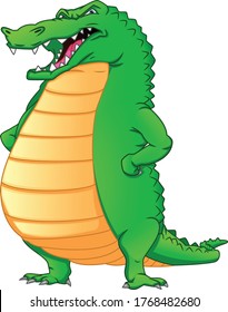 cute crocodile cartoon on a white background