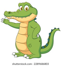 Cute crocodile cartoon posing Vector illustration