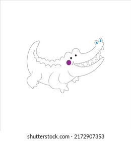 CUTE CROCODILE CARTOON RUNNING HAPPILY