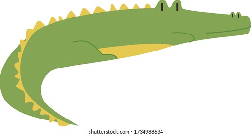 Cute Crocodile Cartoon, Vector illustration Crocodile on a white background. Drawing for children
