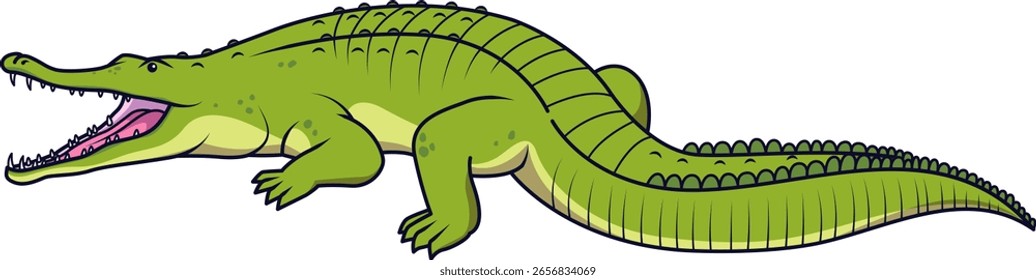 Cute Crocodile Cartoon Vector Illustration