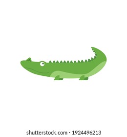 Cute crocodile cartoon vector on a white background