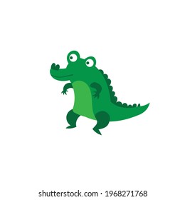 Cute crocodile cartoon vector on a white background