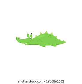 Cute crocodile cartoon vector on a white background