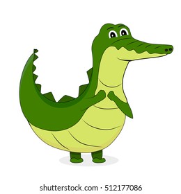 Cute crocodile character. Alligator vector isolated, crocs illustration