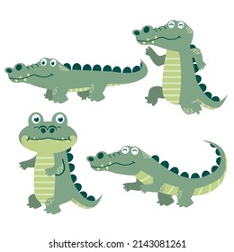 Cute crocodile Character cartoon vector