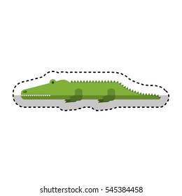 cute crocodile character icon vector illustration design