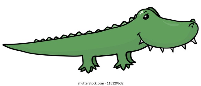 cute crocodile, childish drawing