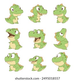 Cute crocodile clipart design illustration