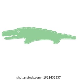 cute crocodile clipart, sticker with cartoon character, vector illustration