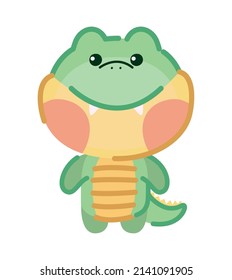 cute crocodile design over white