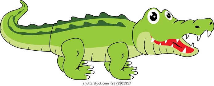 Cute crocodile designed using vector lines. You can adjust the line thickness.