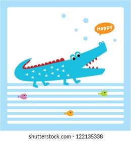 cute crocodile doodle