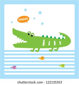 cute crocodile doodle